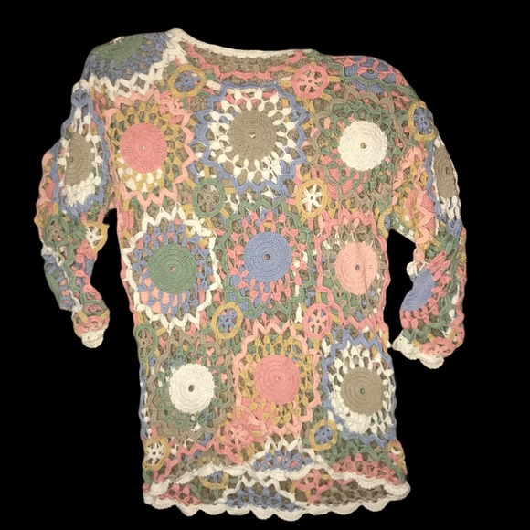 HANDKNIT SPRING/EASTER SWEATER  SZ M/L - Picture 9 of 9